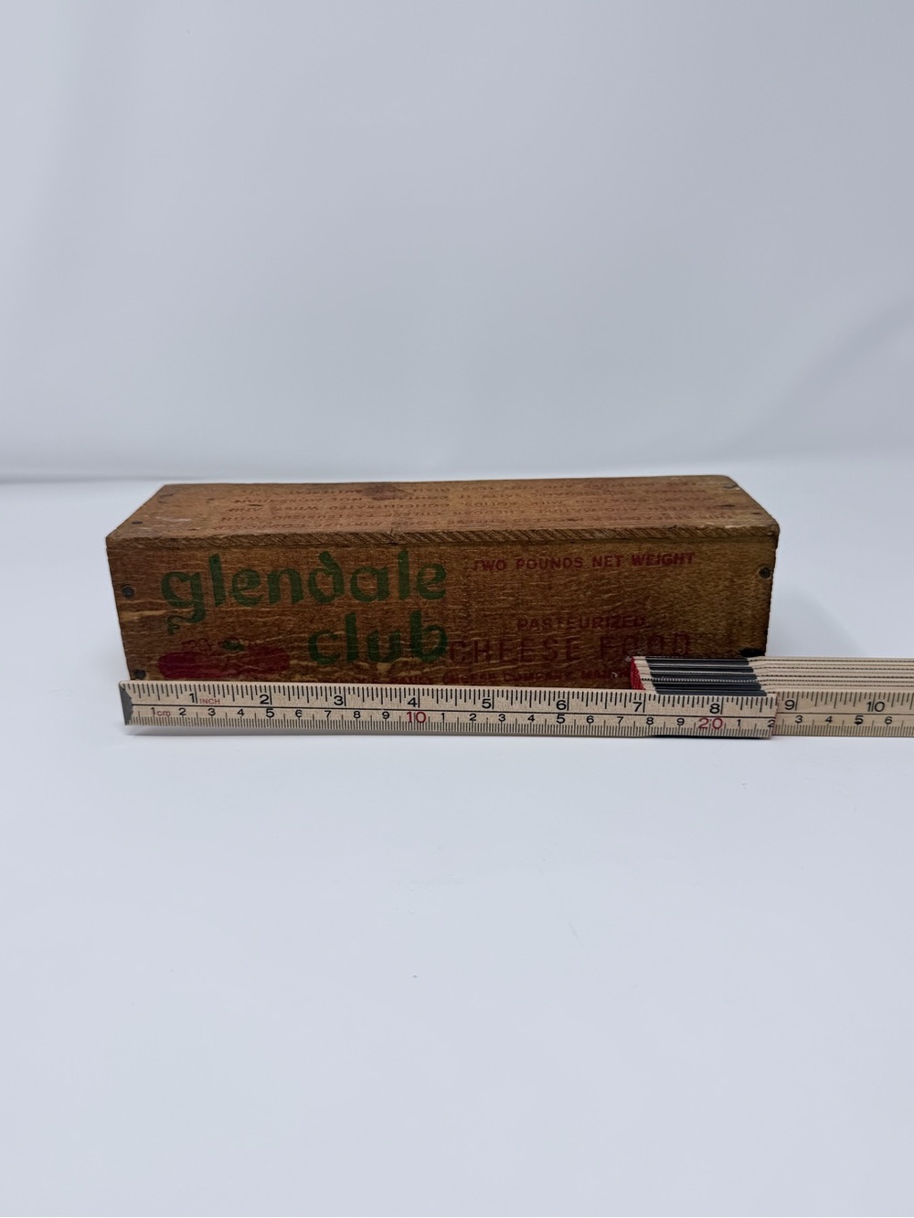 Vintage Glendale Club Cheese Food Wooden Box Crate Rustic Farmhouse Decor - Picture 3 of 9